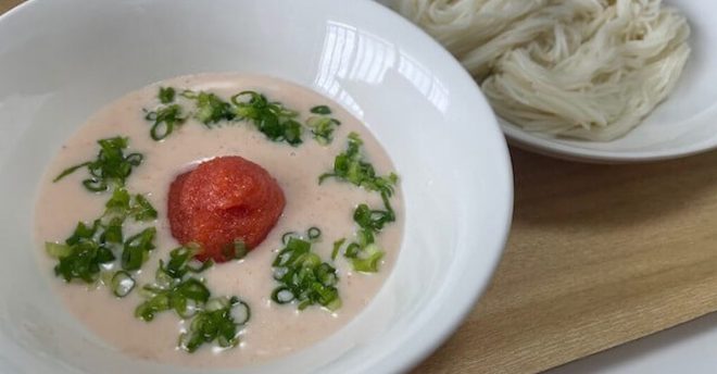 「ムフゥ……」おいしすぎてため息!【明太クリームつけそうめん】夏が終わるまでに食べてほしいレシピ